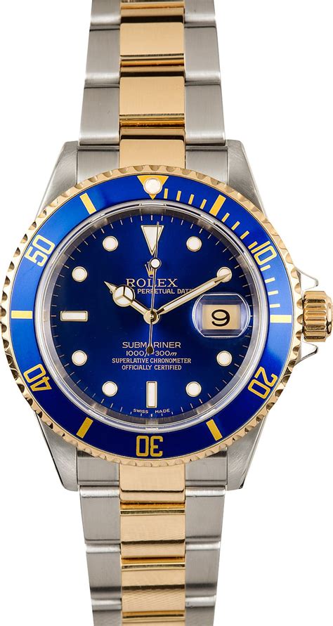 gold silver blue rolex|Rolex submariner blue two tone.